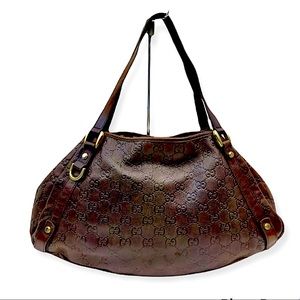 ❤️Gucci Tote Leather Brown Bag